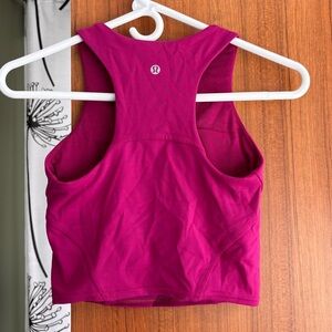 Lululemon Invigorate Training Tank Top Size 2 Magenta Purple High Neck Crop